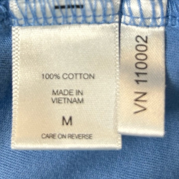 New York & Company Blue/White Trim Sleeveless VNeck Dress. Size Medium. - Picture 4 of 8